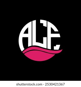 ALF logo monogram isolated on circle element design template, ALF letter logo design on black background. ALF creative initials letter logo concept. ALF.
