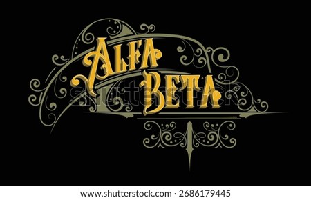 ALFA BETA lettering custom style design