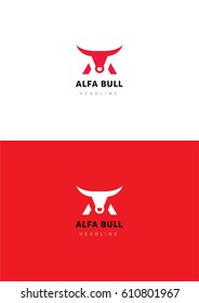 Alfa bull logo template.