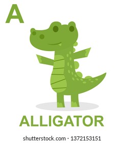  alfabet alligator vector,animals illustration.vector cartoon for kids