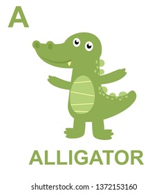  alfabet alligator vector,animals illustration.vector cartoon for kids