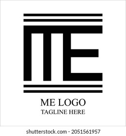 Alfabet letters ME modern design logo.ME letters template logo vector.