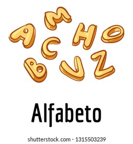 Alfabeto pasta icon. Cartoon of alfabeto pasta vector icon for web design isolated on white background