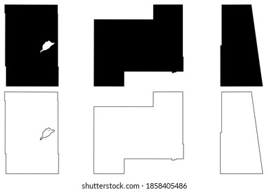 Alfalfa, Beckham and Adair County, Oklahoma State (U.S. county, United States of America, USA, U.S., US) map vector illustration, scribble sketch map