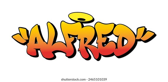 Alfred name in graffiti style. Vector illustration.