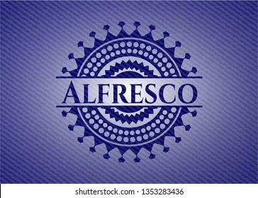 Alfresco emblem with denim texture