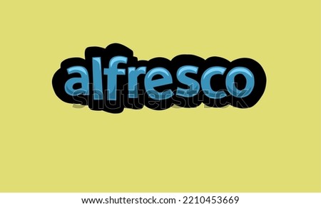 ALFRESCO writing vector design on a yellow background very simple and very cool
