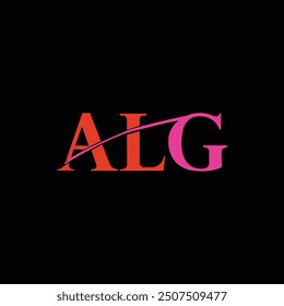 Diseño del logotipo de la letra de ALG para la compañía de la tecnología