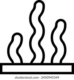 icono de alga. Diseño de estilo lineal delgado aislado sobre fondo blanco