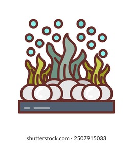 Algae Blooms Filled Icons , Vector illustration