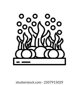 Algae Blooms Outline Icon, Vector illustration