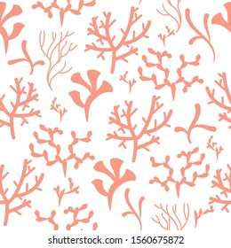 algae and coral pattern. Trend color