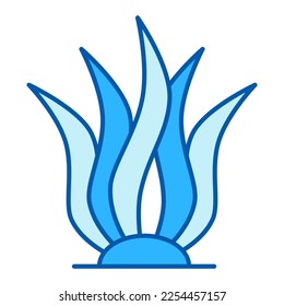 Algae growing on the ocean floor  - icon, illustration on white background, similar style