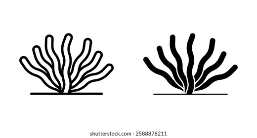algae Icon set. Symbol isolated white background. vector illustration. color editable.
