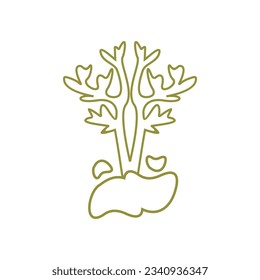Algae plant abstract recolorable vector element