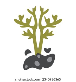 Elemento vector recolorable abstracto de planta de algas