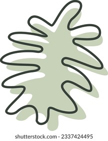 Elemento vector recolorable estético de la planta de algas