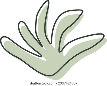 Algae plant aesthetic recolorable vector element