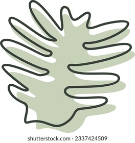 Algae plant aesthetic recolorable vector element