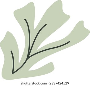 Elemento vector recolorable estético de la planta de algas