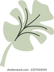 Elemento vector recolorable estético de la planta de algas