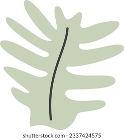 Elemento vector recolorable estético de la planta de algas