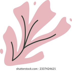 Algae plant aesthetic recolorable vector element