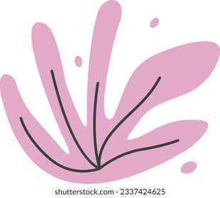 Algae plant aesthetic recolorable vector element