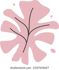 Algae plant aesthetic recolorable vector element