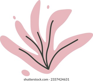 Algae plant aesthetic recolorable vector element