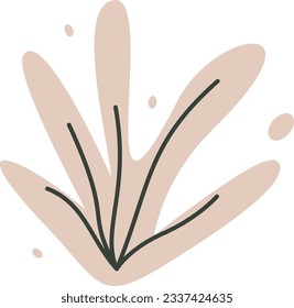 Algae plant aesthetic recolorable vector element