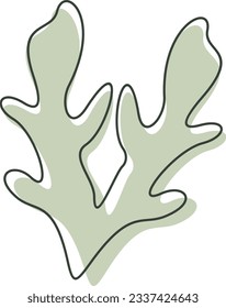 Elemento vector recolorable estético de la planta de algas
