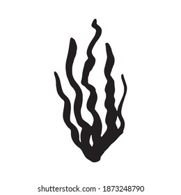 algae seaweed silhouette icon. vector