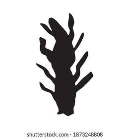 algae seaweed silhouette icon. vector