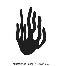 algae silhouette hand-drawn vector isolated
