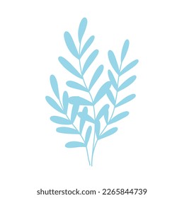 Algae in silhouette style. Colored underwater plant. Vector illustration. Isolated algae.