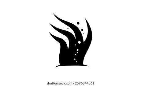 algae symbol, black isolated silhouette