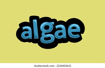 ALGAE writing vector design on a yellow background very simple and very cool