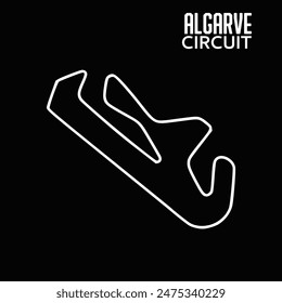 algarve circuit for motorsport and autosport. portugal grand prix race track. Black background