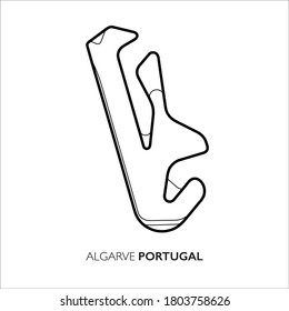 Algarve circuit, Portugal. Motorsport race track vector map