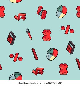 Algebra color outline isometric pattern