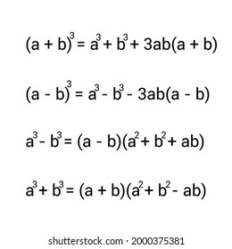 Algebra Cube Formulas Math Stock Vector (Royalty Free) 2000375381 ...