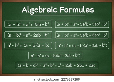 Ecuaciones de álgebra Fórmulas argelinas sobre el vector de pizarra verde