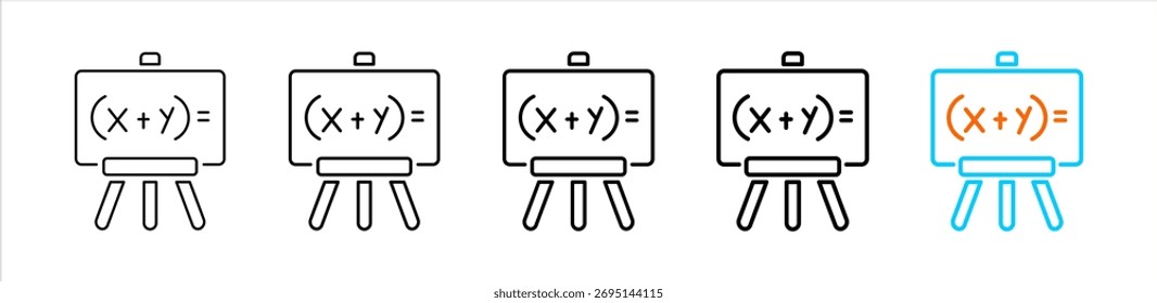 Conjunto de iconos de álgebra colección de estilos múltiples