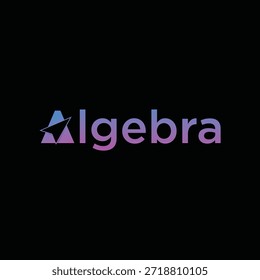 álgebra logotipo design, tipografia texto álgebra logotipo gráfico, seta vetor ícone conceito
