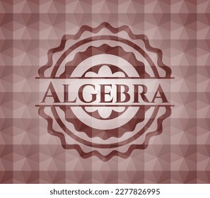 Emblema geométrico sin costuras de color rojo álgebra. 