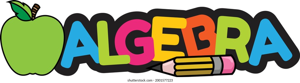 Algebra School Kids Text Banner Vector Design