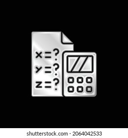 Algebra silver plated metallic icon