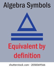 algebra symbols, equivalent by definition icon vecto logo,school math