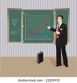 Algebra teacher at blackboard